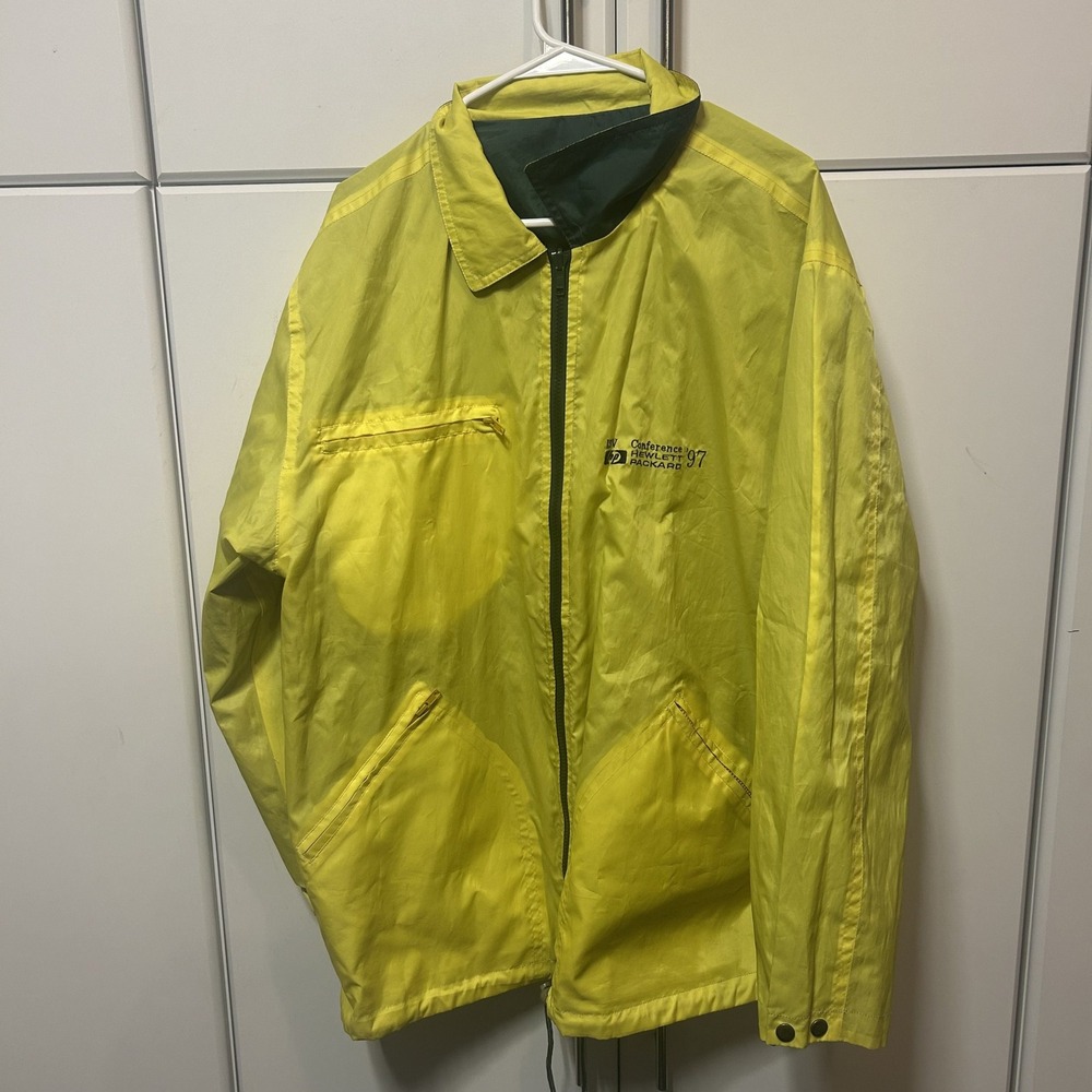 Vintage 1997 Hewlett Packard HP ISV Conference Promo Windbreaker Jacket Neon XL